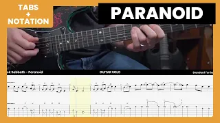 Black Sabbath - Paranoid Guitar Playthrough Tab & Music Notation