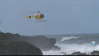 Multi agency search for missing swimmer at Waimea Bay