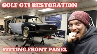 Fitting The Front Panel, Fitting Wings & Bonnet - Golf Episode 26 Volkswagen Mk1 Golf GTI Resto