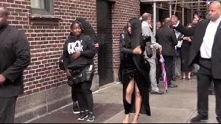 Nicki Minaj  outside  Late Show