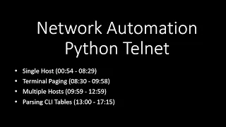 Network Automation ~ Python Telnet