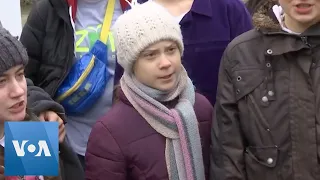 Greta Thunberg Joins Youth Climate Activists in Rally Outside the EU