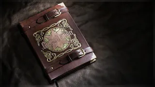 Making a LEATHER BOUND BOOK - ASMR