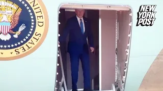 Biden wobbles at top of steps while boarding Air Force One ahead of Wisconsin trip