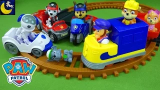 Funny Toy Stories for Kids Paw Patrol Toys Mission Paw Pups VS Rubble's Train Set Marshall Chase