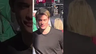 Purple Hearts Star Nicholas Galitzine Spotted By Fans In Times Square While Walking To Gma Studios