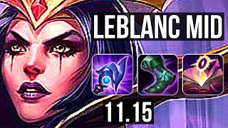 LEBLANC vs MALZAHAR (MID) | 13/0/10, Legendary, 1.4M mastery, 300+ games | EUW Grandmaster | v11.15