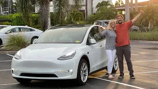 My Mom Reviews Her Tesla Model Y!