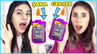 Gerçek vs Şaka Slime Challenge Şaka Slaym Eğlenceli Çocuk Videosu Dila Kent