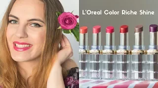 Noile Rujuri L'Oreal Color Riche Shine - Lip Swatches