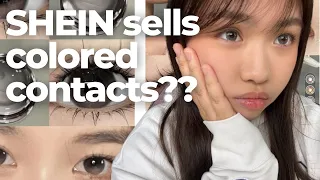 NO WAY SHEIN SELLS COLOURED CONTACTS?? $5 AUD 😨 TRY ON/HAUL