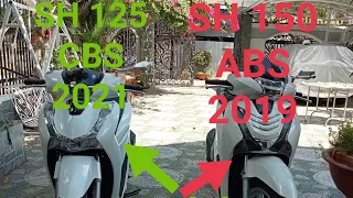 So sánh SH 125 CBS 2021 và SH 150 ABS 2019 ngoại hình có gì khác nhau?