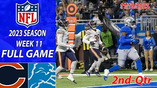 Chicago Bears vs Detroit Lions  11/19/23 FULL GAME 2nd-Qtr Week 11 | NFL Highlights Today