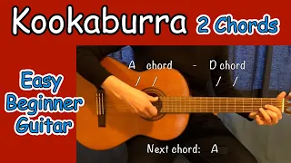 "Kookaburra" Easy Beginner Guitar 2 chords
