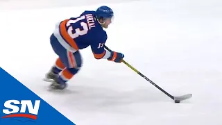 Nick Leddy Finds Mathew Barzal, Who Breaks In And Snipes It Past Jaroslav Halak