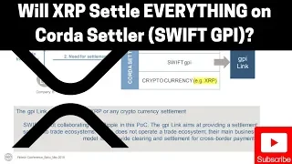 Ripple/XRP News: Will XRP Settle EVERYTHING on Corda Settler (SWIFT GPI)?