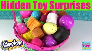 Giant Basket Of Surprise Eggs Opening | Shopkins Squinkies Disney Fashems My Little Pony | PSToyRevi