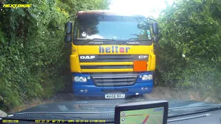 When Lorry Meets Car on a Cornish Road