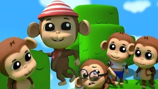 Пять маленьких обезьян | рифма для детей | Five Little Monkeys