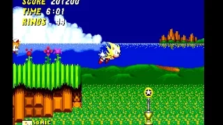 Sonic the Hedgehog 2 (1992) - Super Sonic in first Zone - no cheats method - 720p 60fps - No comment