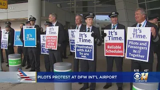 Hundreds Of American Airlines Pilots Picket Outside DFW Airport Over Contract Negotiations