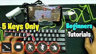 Only 5 ⌨️Keys Pro Level Gameplay Tutorial for Beginners 🤯 | play free fire with keyboard & mouse 📲