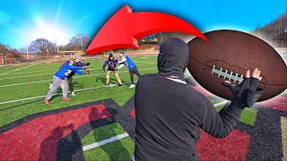 Playing Football With the Worlds LARGEST Football! Ft. YoBoy Pizza!