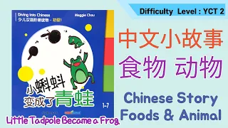 Learn animals in Chinese|学动物|Read Aloud Chinese Books For Kids|中文分级故事|小蝌蚪变成了青蛙|Tadpole Became a Frog