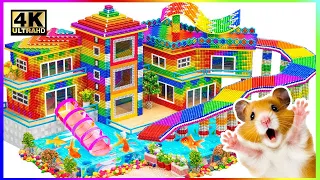 Build the Most Luxurious Villa with a Large Water Slide, Swimming Pool and Elevator for Hamsters