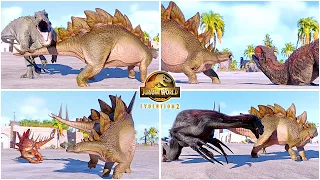 Irresistible 1997 Skin Stegosaurus VS All Dinosaurs Killing Animations 🦖 Jurassic World Evolution 2