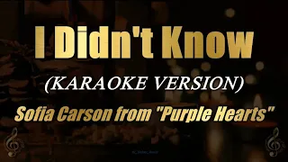 I Didn't Know - Sofia Carson from "Purple Hearts" (Karaoke)