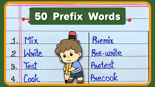 50 Prefix words | Prefix words | Prefix words in english  | Handwriting