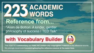 223 Academic Words Ref from "Alain de Botton: A kinder, gentler philosophy of success | TED Talk"