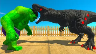 HULK GORO vs DARK T-REX DEATH RUN - Animal Revolt Battle Simulator