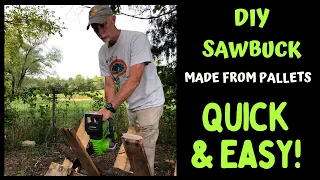 DIY Sawbuck From Pallets / Grandkids Help Us With Firewood