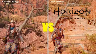 Horizon Forbidden West Gameplay  Normal vs HDR Settings PS4