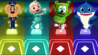 Sheriff Labrador vs Cocomelon vs Gummy Bear vs Baby Shark - Tiles Hop Edm Rush