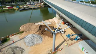 OBRAS ESTAÇÃO SANTO AMARO LINHA-5  LILÁS COMEÇA AS MUDANÇAS NAS MONTEGEM DAS ESTRUTURAS TUBULARES