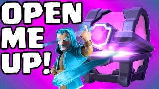 Clash Royale Magical Chest Opening Gameplay Legendary Arena Clan Chest Push!