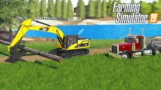 I BOUGHT A NEW 200,000$ CAT EXCAVATOR | BUILDING A NEW BOAT LAUNCH (ROLEPLAY) FARMING SIMULATOR 2019