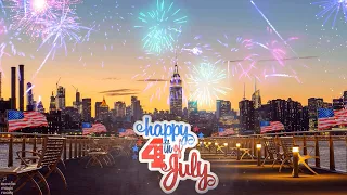 4th of July Ambience 🥰 Relaxing New York Jazz Music with Distant Fireworks | 4th July 2022 music