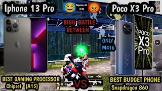 Iphone 13 Pro Vs Poco X3 Pro BGMI TDM TEST Only M416 🔥 | A15 BIONIC Chipset vs Snapdragon 870 🔥