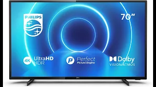 Unboxing and First Start / 70'' Philips 70PUS7505/12 Ultra HD LED LCD  Smart TV