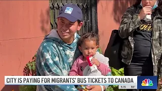 NYC Pays Migrants' Bus Tickets to Canada. Eric Adams Says What Texas Did Was Worse | NBC New York