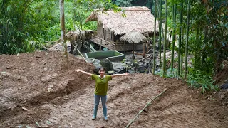 digging land to build a new house - Living in the forest for 200 days, walking in the bush p42