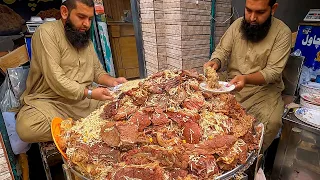 Zaiqa Chawal - Golden Pulao Mountain | Zaiqa Beef Pulav | Street Food Peshawar KPK
