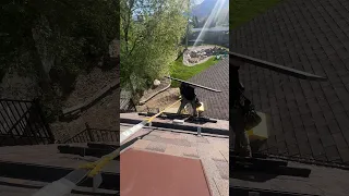 Setting solar panels on a steep roof