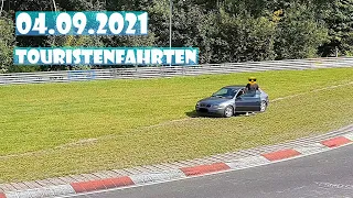 Nürburgring Touristenfahrten Highlights 4.9.2021 at Adenauer-Forst, hard sending drivers and fails..