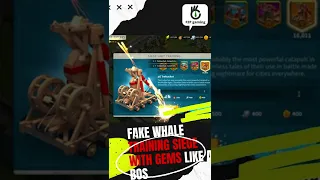 fake whale training t5 siege with full gems on rise of kingdoms #shorts #short #riseofkingdoms #rok