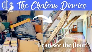 16 YEARS of CLUTTER GONE in 24 minutes | Clearing the chateau's top floor!